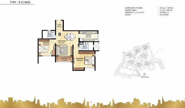 Floor Plan Variants Suraksha Group Wish Town Floor Plan - 1, 2 and 3 Bed Configurations